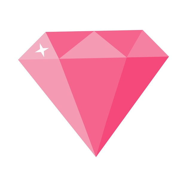 Roze glinsterende diamant Esoterische occulte hekserij en magisch symbool Cartoon platte vector illustratie