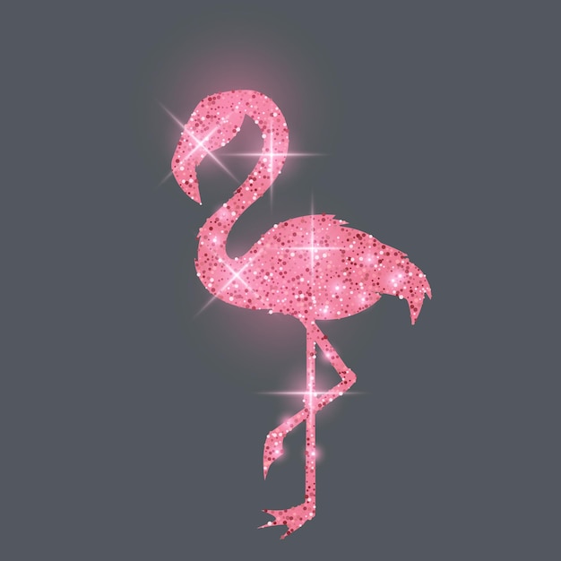 Roze glitter flamingo in vectorformaat