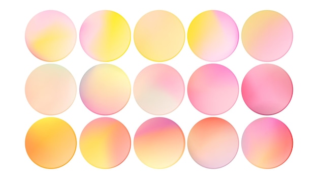 Roze gradiënt vector set Ronde banners met kleur mesh Geïsoleerde cirkels voor logo label embleem