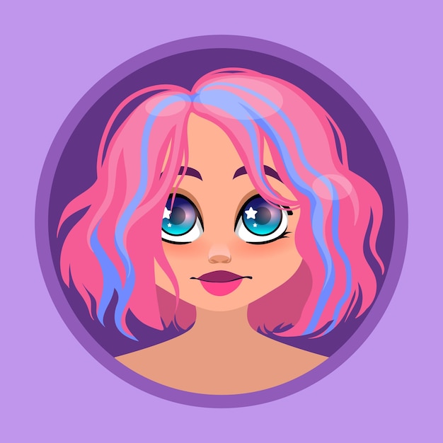 Roze haired meisje avatar