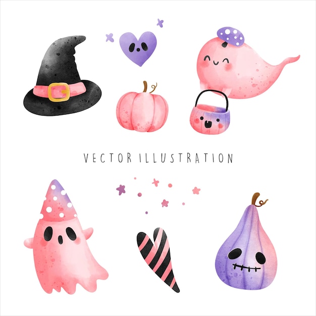 Roze halloween Happy Halloween vectorillustratie