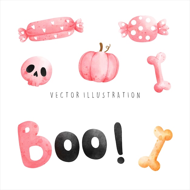 Roze halloween Happy Halloween vectorillustratie