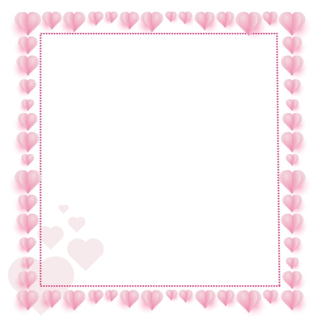 Roze hart frame achtergrond vector