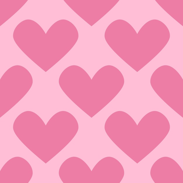 Vector roze hart naadloos patroon vector illustratie in platte stijl liefde concept hart afdruk