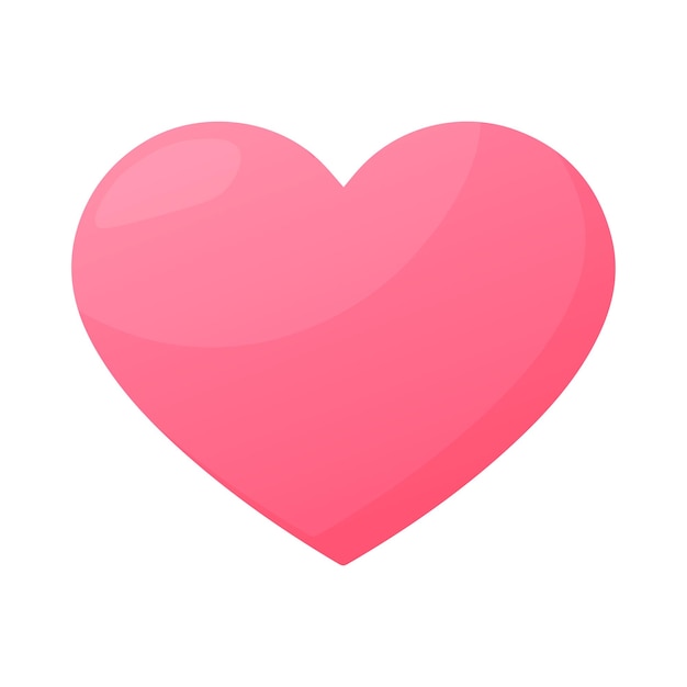 Roze hart op een witte achtergrond Vector illustratie plat ontwerp