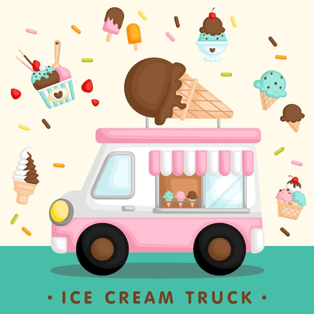 Roze ijs truck