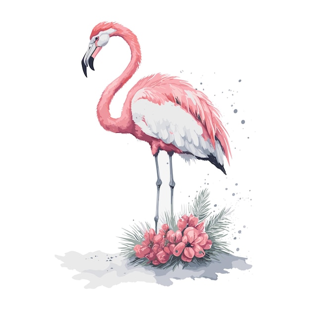 Roze kerstflamingo-ontwerp