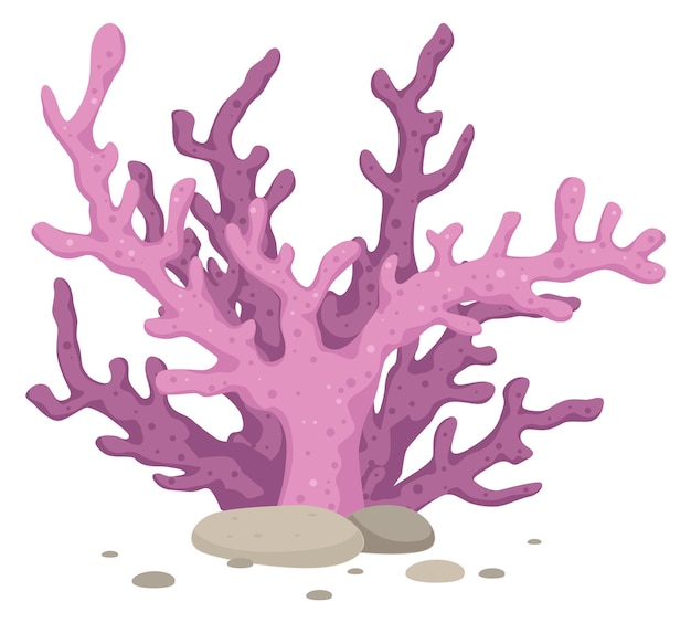 Roze koraalrif tak Cartoon onderwater icon