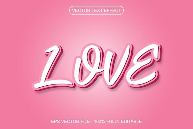 Roze liefde teksteffect bewerkbaar premium vector