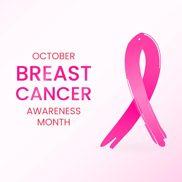roze lint borstel stijl ontwerp voor oktober borstkanker bewustzijn maand vectorillustratie