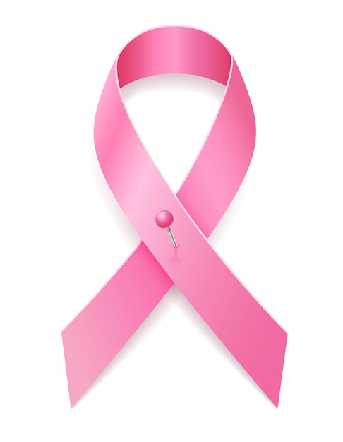 Roze lint borstkanker bewustzijn geïsoleerd op wit