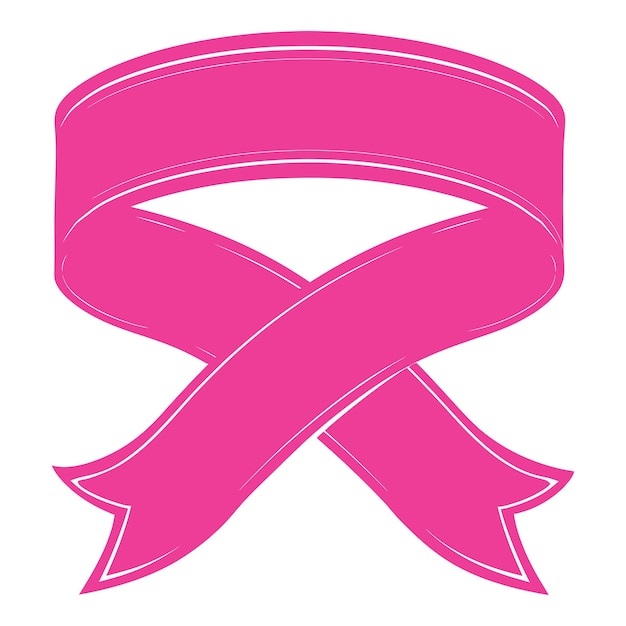 Vector roze lint een internationaal symbool van bewustzijn van borstkanker