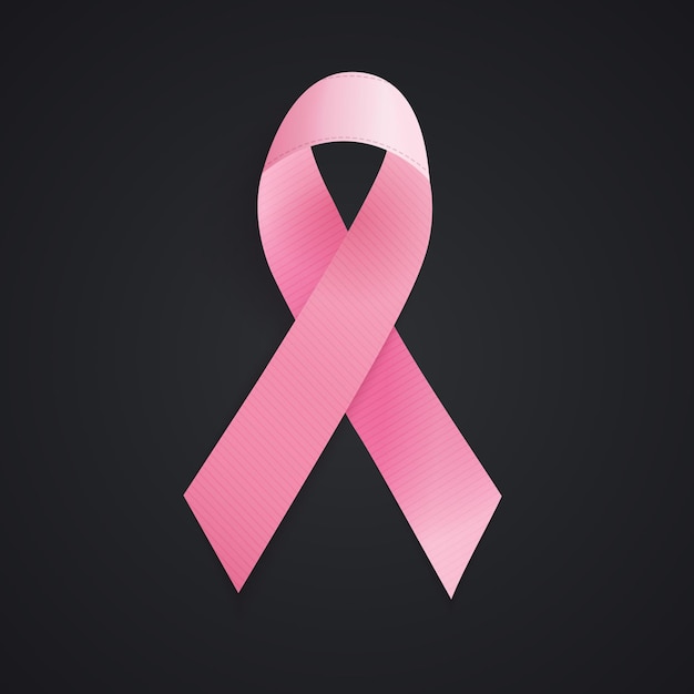Roze lintje. Borst kanker teken. vectorillustratie
