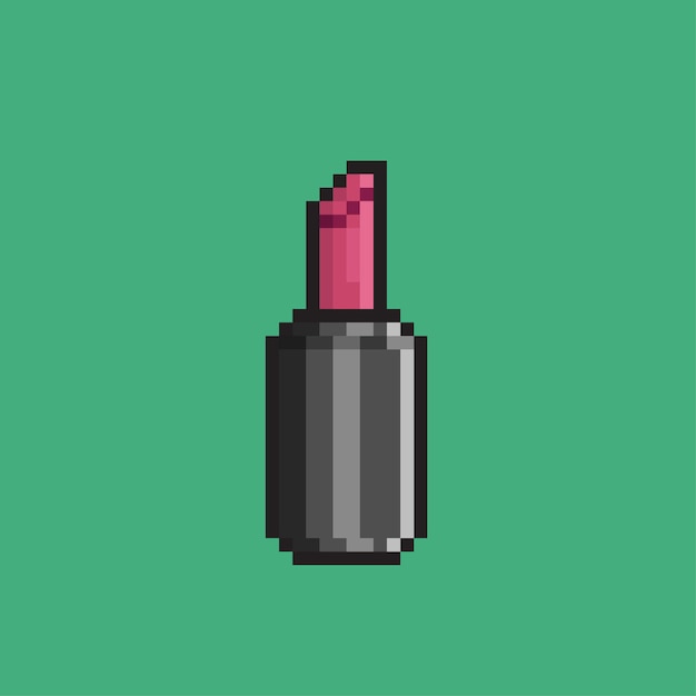 Vector roze lippenstift in pixelkunststijl