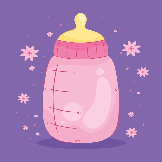 Roze melkflesje voor baby's