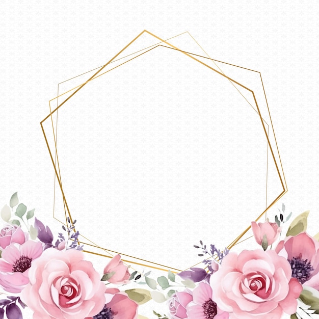 Roze moderne achtergrond uitnodigingssjabloon met bloemen en bloemen