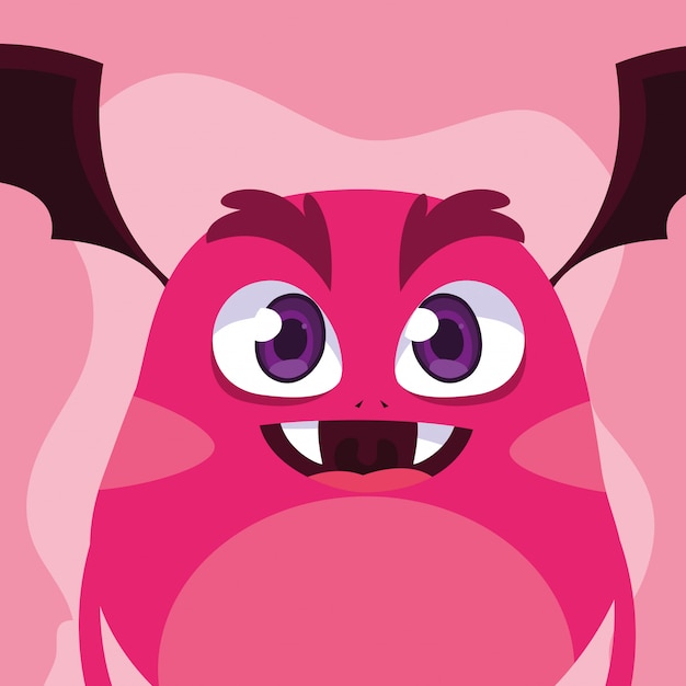 Roze monster cartoon