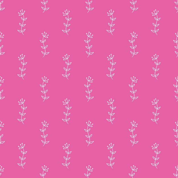 Roze naadloos patroon met witte bloemen.