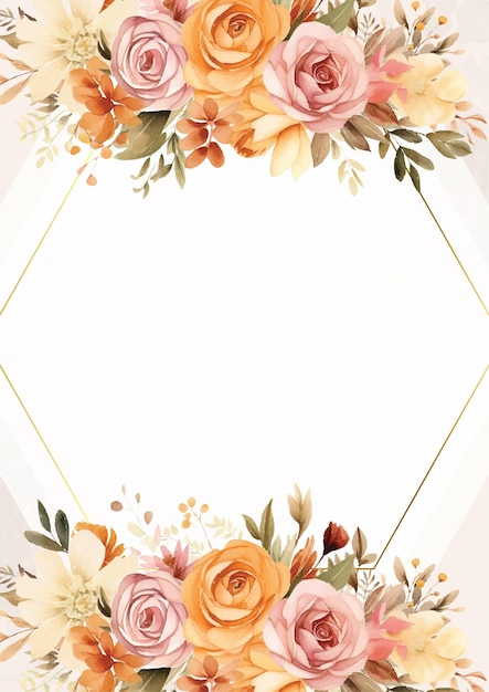 Roze oranje en beige moderne trendy vector design frame achtergrond herfst boho sjabloon