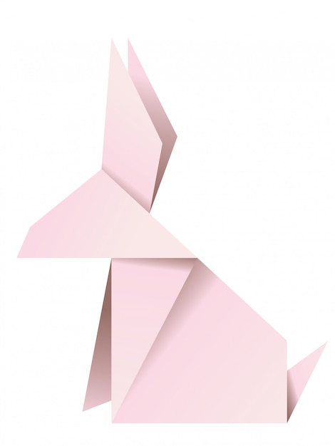 Roze origami konijn