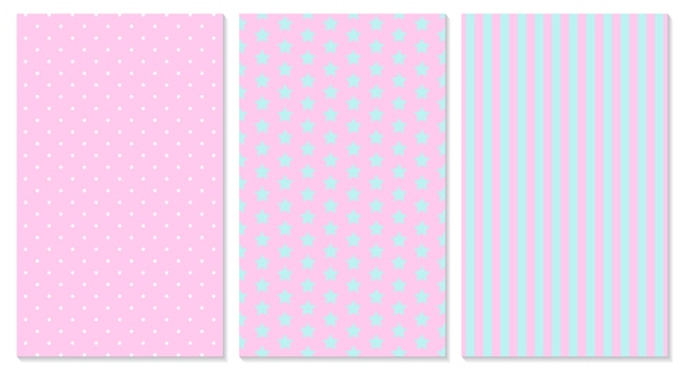 Roze patroon. polka dot, strepen, sterrenpatroon.