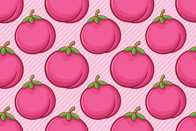 Roze perzik fruit naadloze patroon illustratie