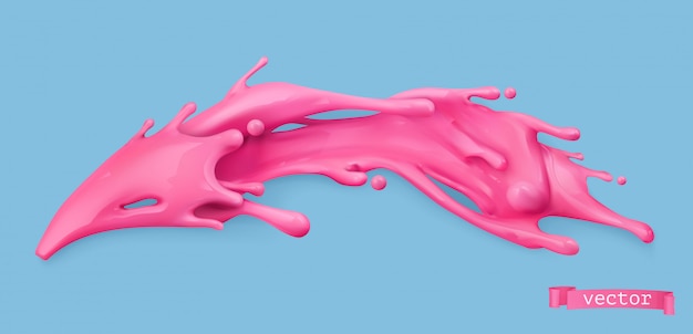 Vector roze plons, abstracte draak.