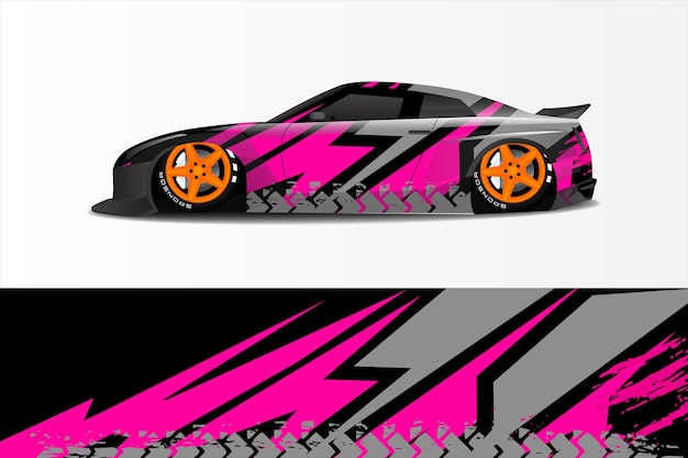 Roze racing car wrap livery design