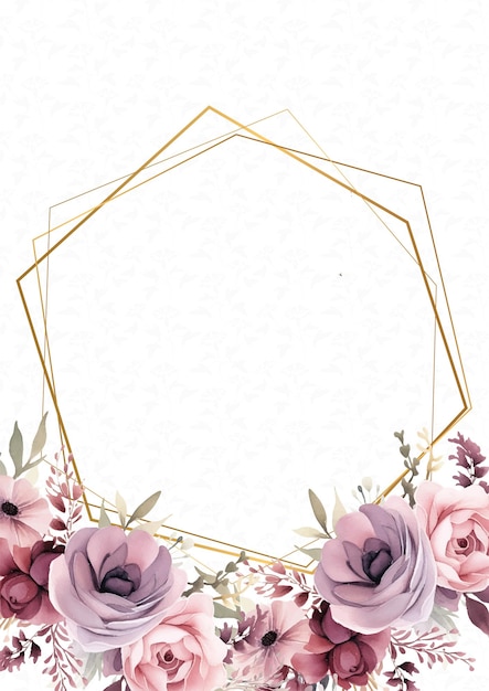 Roze rood en paars violet vector frame met bladeren patroon achtergrond met flora en bloemen