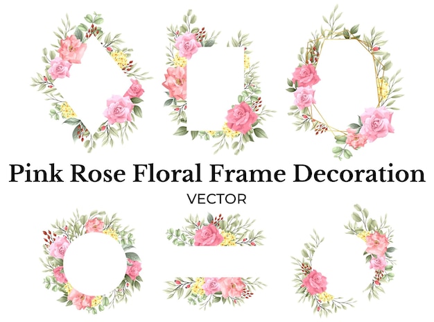 Roze roze bloemboeket frame decoratie