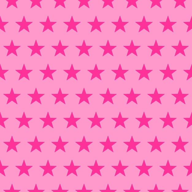 Roze sterren naadloos patroon op lichtroze achtergrond eenvoudige vectorillustratie