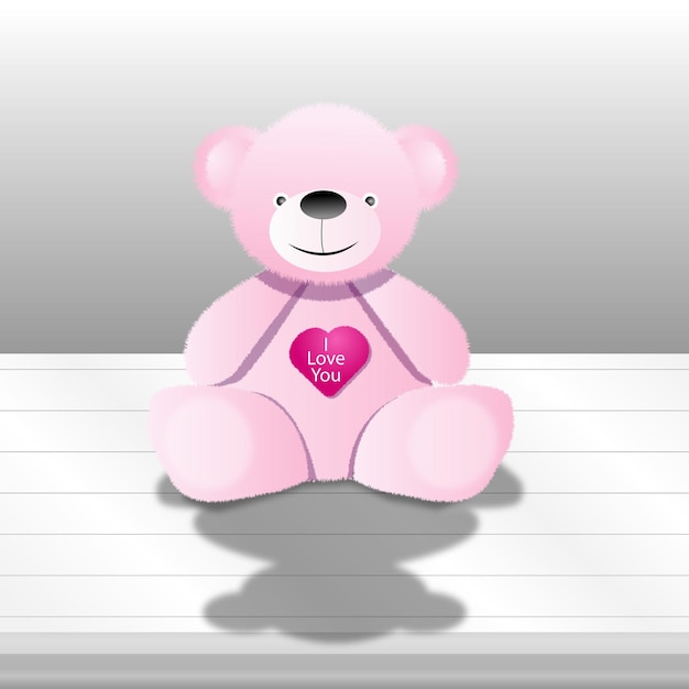 Roze teddybeer met hart