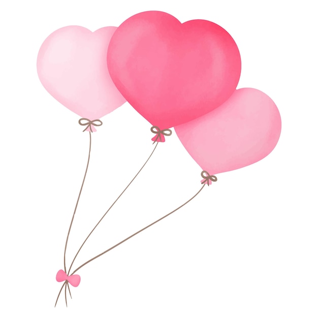 Vector roze valentijnsballons voor decoratieuitnodiging en groeten