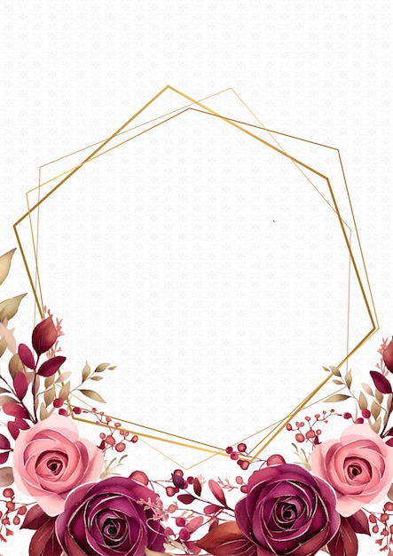 Roze witte en rode waterverf met de hand geschilderde achtergrond sjabloon voor Invitation met flora en bloem