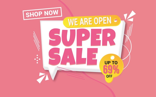 Roze zachte Super Sale-promotie