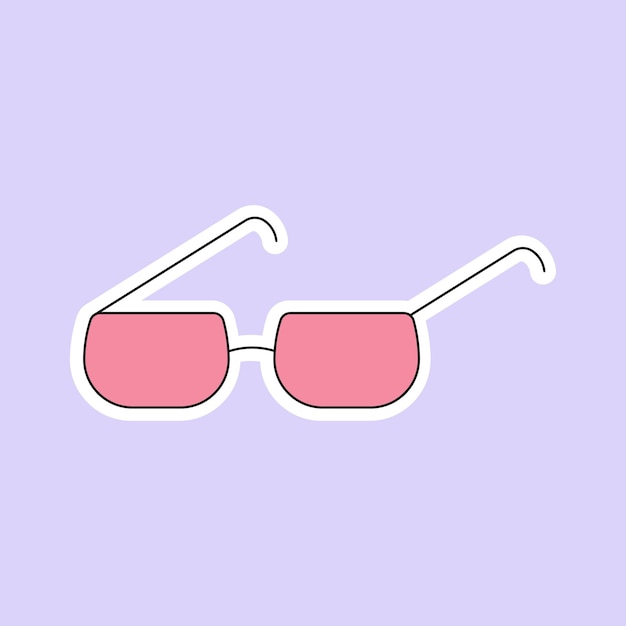 roze zonnebril geïsoleerd op zachte paarse achtergrond