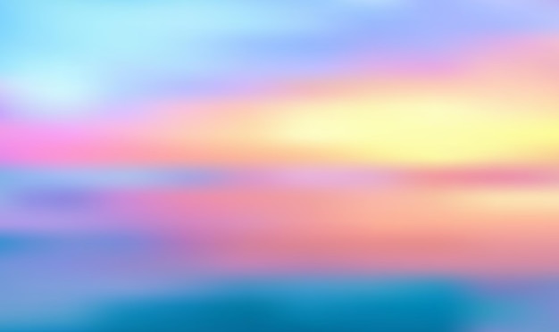 Roze zonsondergang zee hemel wazig achtergrond roze en gele achtergrond vectorillustratie