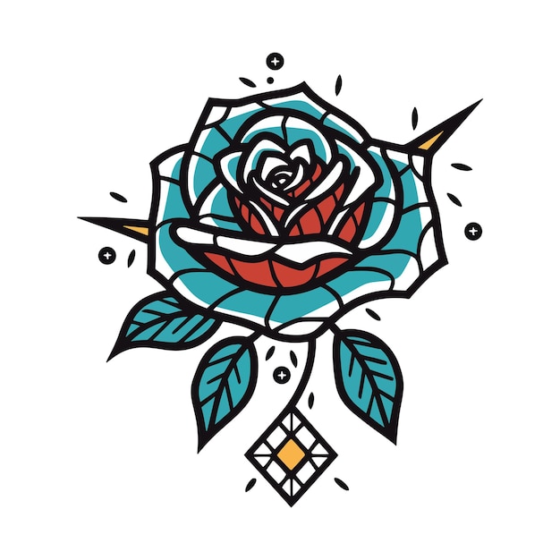 Rozen bloem handgetekende logo ontwerp illustratie