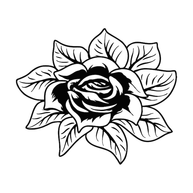rozen bloem tatto vectorillustratie