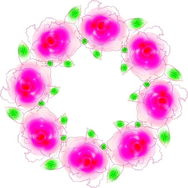 Vector rozenkrans bloemen detail