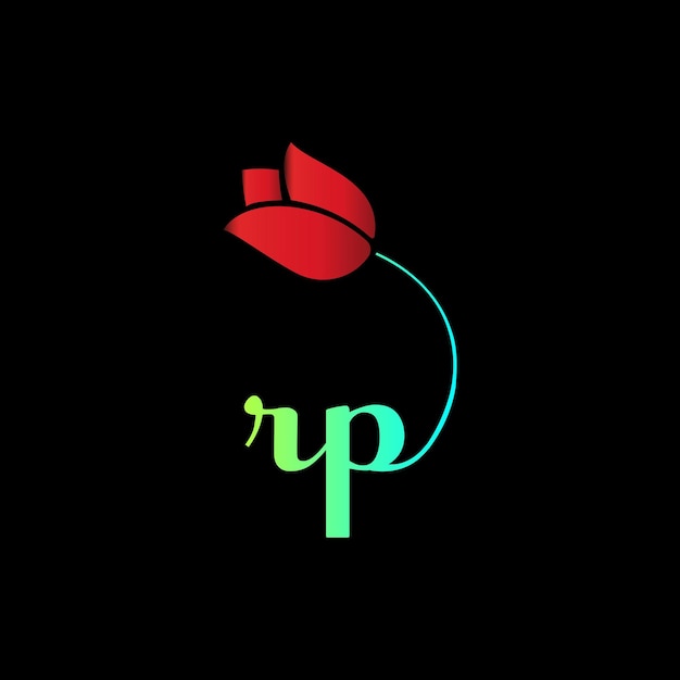 Первоначальный логотип rp для праздничного мероприятия, свадьбы, поздравительной открытки, векторного шаблона приглашения