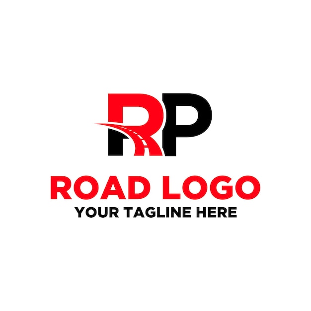 Письмо RP с дорожным логотипом Дорога значок вектор дизайна логотипа шоссе проезжей части пути 2023