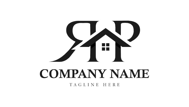 RP onroerend goed huis of huis brief logo ontwerpsjabloon