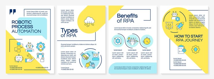 Vector rpa blue and yellow brochure template