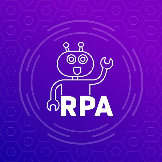 Rpa bot icon robotic process automation vector