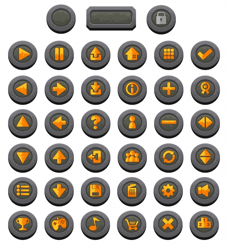 Vector rpg game buttons