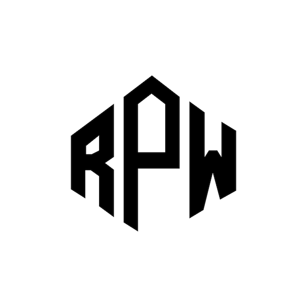 RPW letter logo ontwerp met veelhoek vorm RPW veelhoek en kubus vorm logo ontwerp RPW zeshoek vector logo sjabloon witte en zwarte kleuren RPW monogram bedrijf en vastgoed logo