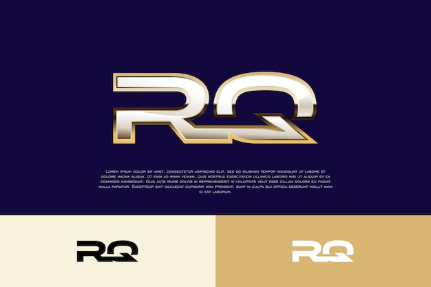 Шаблон логотипа RQ Initial Modern Luxury для бизнеса