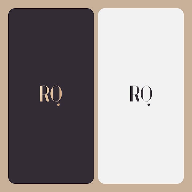 Векторное изображение дизайна логотипа RQ