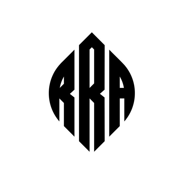 Rra cerchio lettera logo design con forma di cerchio e ellisse rra ellisse lettere con stile tipografico le tre iniziali formano un logo cerchio rra cerchio emblema abstract monogramma lettera mark vettore